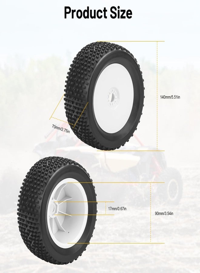daitoku 17mm Hex RC Wheel and Tires, daitoku 1/8 RC Off Road Racing Truck Tires and Wheels for Arrma Typhon 6S Talion 4WD HPI HSP Bazooka Camper Kyosho TRAXXAS - White - Image 5